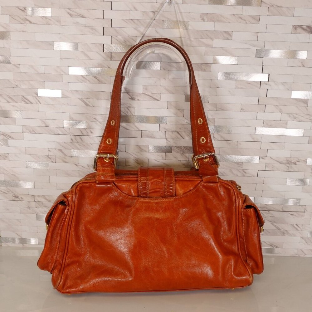 VERA PELLE Bag Brown Real Leather Shoulder Hobo Boho Large Italian Genuine Italy - Picture 5 of 15